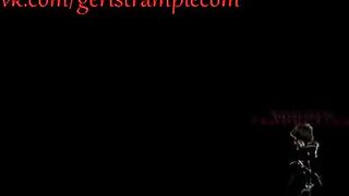 Girl shits in a bowl on man's belly