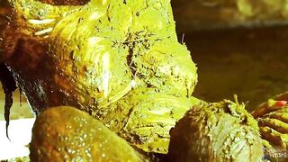 Betty and Fran smearing hot sex in Manure