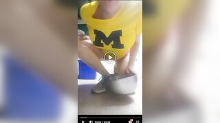 Amateur hot chick poops huge load