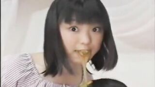 Asian slutty chicks puking and eating shit