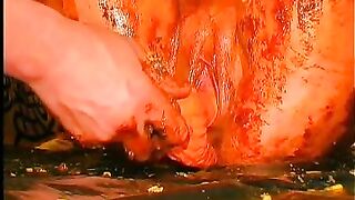 Heavy poop covered slut