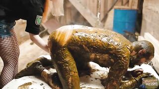 Pegging and fucking in cowshit