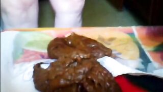 Fat ass hairy granny shitting