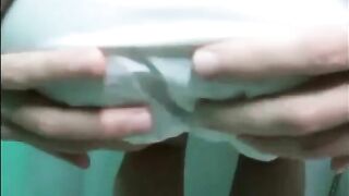 Girl shit diarrhea and piss in a diaper