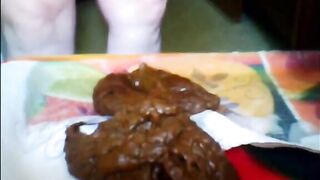 Hairy big butt slut shit a big load