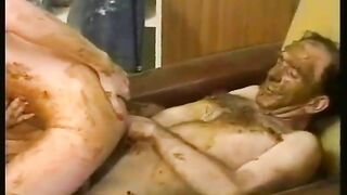 Mature milf smearing shit all over