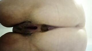 Cheeky mature slut poops