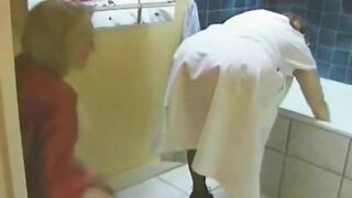 Mature lady poop licked by horny milf