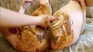 Lesbians fisting with shit