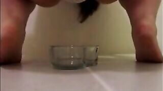 Mature hairy woman pissing and shitting