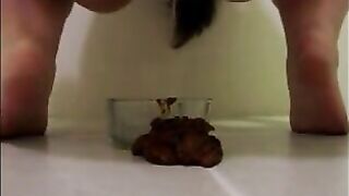 Mature hairy woman pissing and shitting