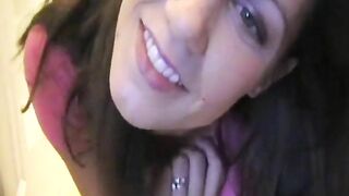 Naughty brunette MILF shitting hard