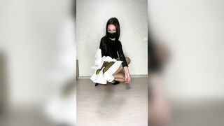 Shy brunette babe poops nice and slow