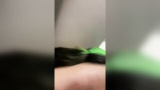 Girl shits on the floor and spreads it around