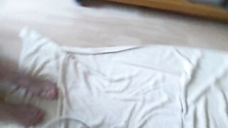 Mature wife is ready for eating chocolate shit