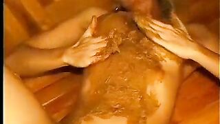 Gorgeous blonde gal enjoying scat fuck