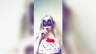 Pretty hot blonde babe and sexy panty poop