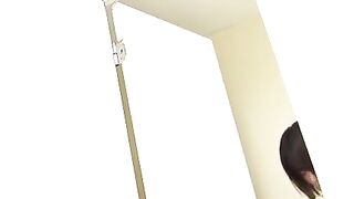 Yummy hairy Japanese lady poops in her knee high boots