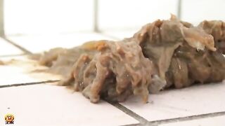 Chubby ass Japanese babe leaking shit