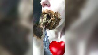 Shit loving babe eating and smearing