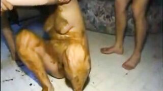 Dirty ladies enjoying hot scat fun together