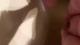 Amateur pee and poop closeup