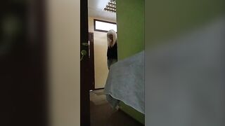 Chubby ass girl poops on the newspaper