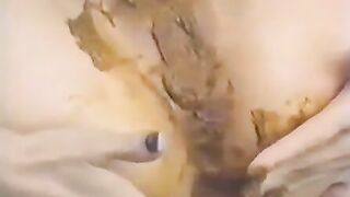 Kinky lady fingering and pooping