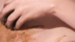 Kinky scat lady shitting and drinking pee