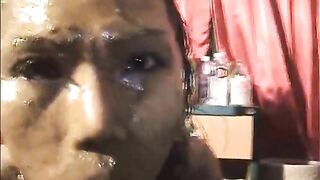 Asian slut covered in shit