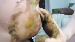 Kinky girl licking and eating shit from girlfriend's ass