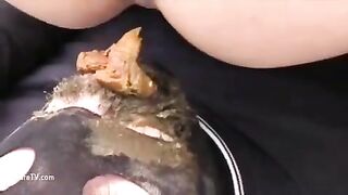 Mix of hot sluts pooping for slaves