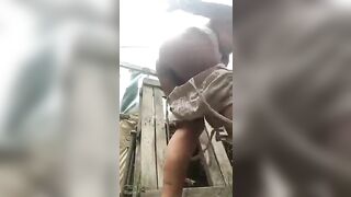 Naughty blonde with lovely boobs and ass teasing and pooping