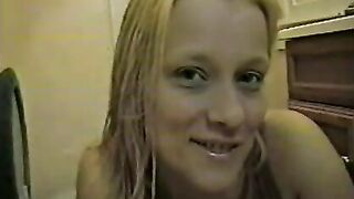 Amateur blonde girl and hot homemade poop