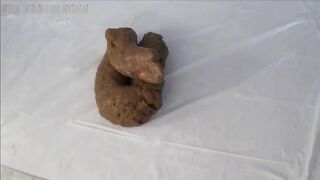 Bubble butt ass lady dropping shit