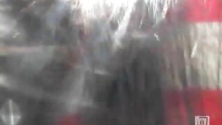 Sweet Japanese girl wiping her ass while shitting in nature