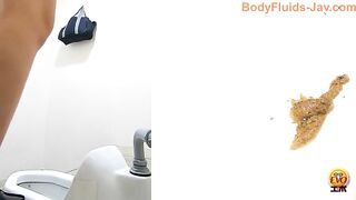 Cute schoolgirl gets naked for shitting