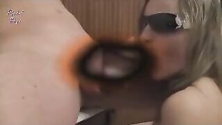 Hot blonde milf sucking cock before poop ride