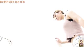 Sweet looking hairy pussy Asian babe caught shitting