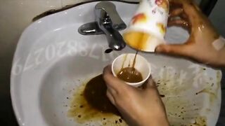 Chinese slave eating shit