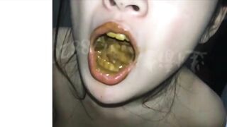 Hairy hot Chinese slave eating shit