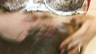 Sexy horny girl smearing shit on her pussy