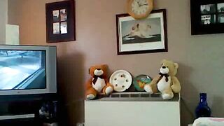 Fat granny with huge boobs pooping