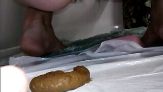 Big fat black turd closeup