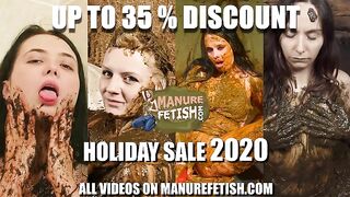 Kinky babe smearing shit on her sexy body-Manure Fetish