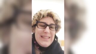 Blonde mature lady showing her cheeky ass