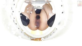 Japanese hairy slut splashing shit
