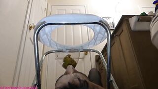 Chubby ass lady shitting for hot slave