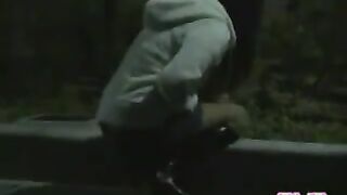 Drunk girl shitting at the stairs