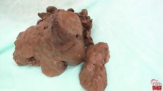 Cute redhead Japanese chick teasing and pooping